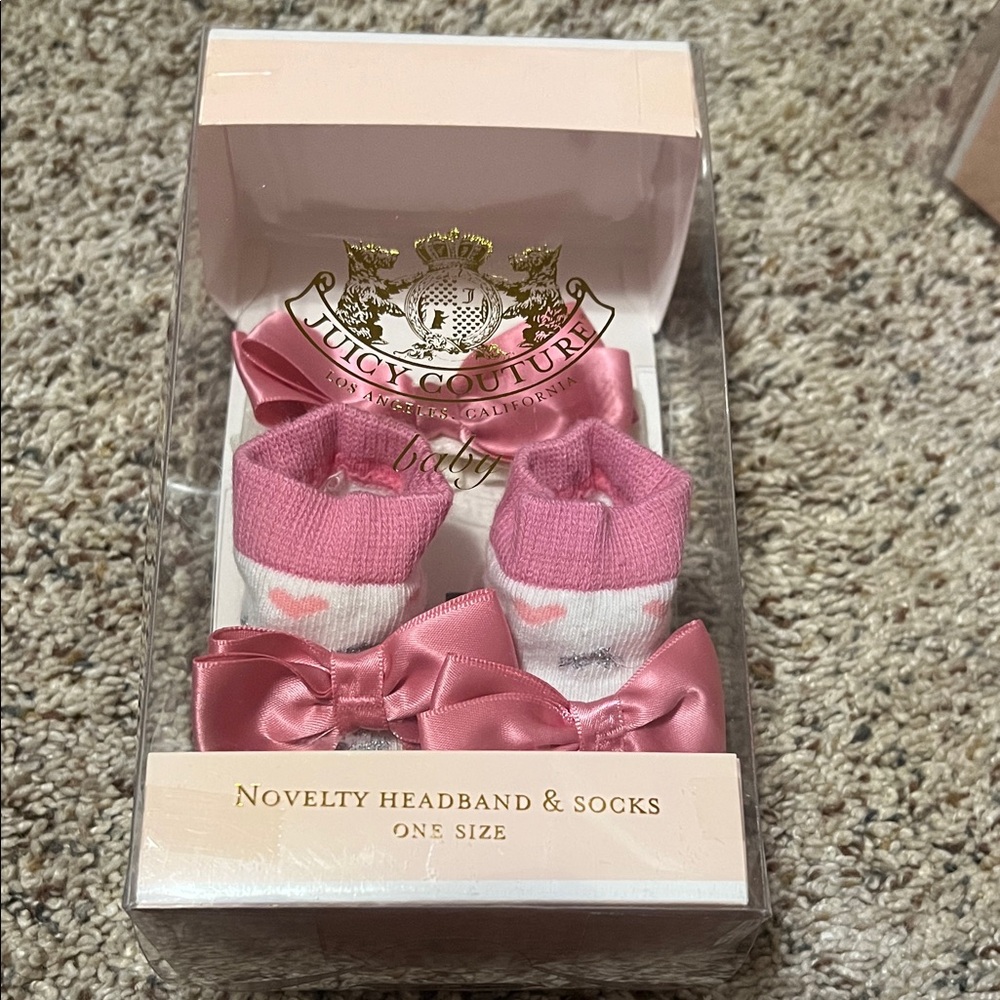 Juicy Couture Pink Novelty Headband and Socks